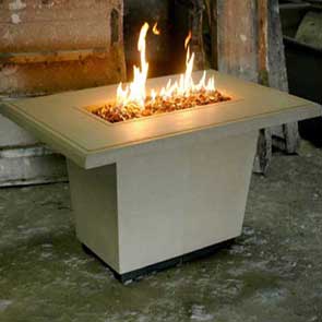 Cosmopolitan Rectangle Firetable, American Fyre Designs Fire Table, Custom Outdoor Kitchens