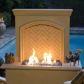 Arch Stone Firewall, American Fyre Designs Firewalls, Custom Outdoor Kitchens